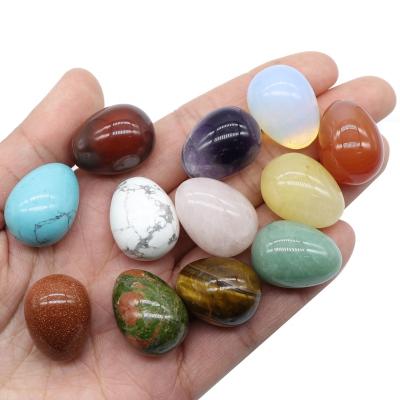 China Simplicity 20pcs/Boxed Naturalstone Egg Crystal Agate Synthetic Turquoise Eggs Colored Easter Eggs for sale