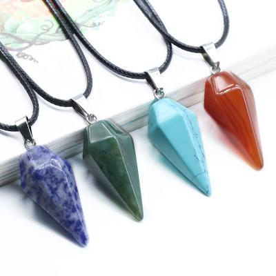 China Wholesale CLASSIC Natural Crystal Ball Pendant Shape Necklace Hexagon Stone Hexagon Stone Agate Pendulum Pendant for sale