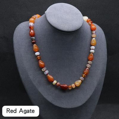 China Ordinary Natural Crystal Agate Stone Round Water Drop Necklace Disc Spacer Hand Knotted Necklace Wife Wedding Birthday Gift for sale