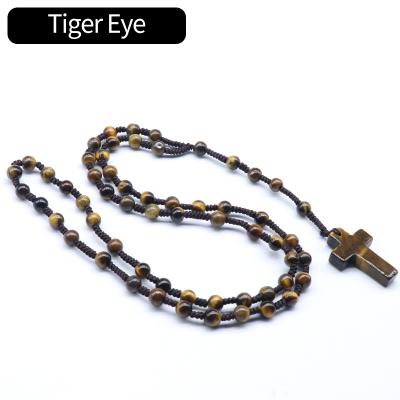 China Ordinary Natural Tiger's Eye Necklace Bead Crystal Agate Rosary Indian Agate Bead For Islamic Prayer Beads for sale