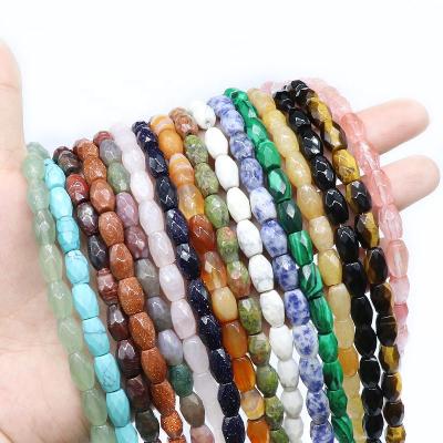 China 6x9mm Faceted Diy Materials Natural Stones Crystal Bucket Beads Agate Necklace Earrings Jewelry Accessories Loose Beads for sale