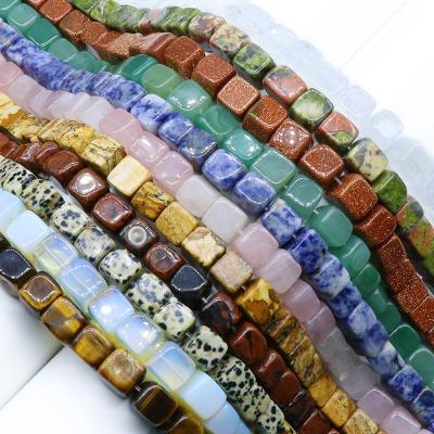 China Crystal 10mm Square Beads Crystal Agate Quartz Stone Cube Beads DIY Jewelry Accessories Natural Loose Material for sale