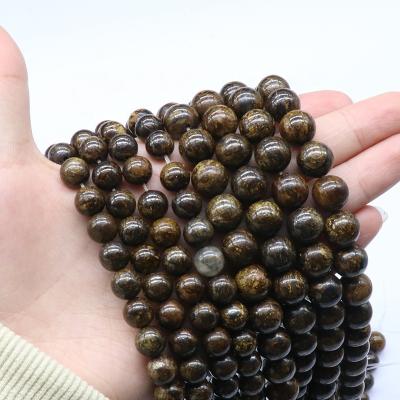 China 4/6/8/10mm Bronzite Round Beads Crystal Loose Beads Necklace DIY Beaded Jewelry Accessory Material Beads Bracelet for sale