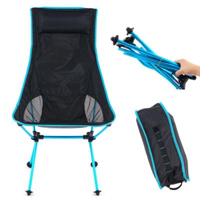 China Portable Fishing Moon Camping Chair With Carry Bag Aluminum Alloy Seat Portable Leisure Beach Stools Outdoor Folding Chair for sale