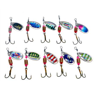 China High Quality General Spinner Fishing Tackle Hard Lure Bass Baits Metal Spoon Lure Treble Hooks for sale