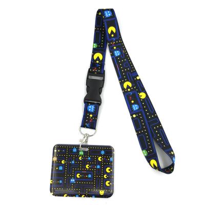 China Multi Color Polyester Cartoon Backing Security Polyester Key Chain Lanyards With Plastic ID Card for sale