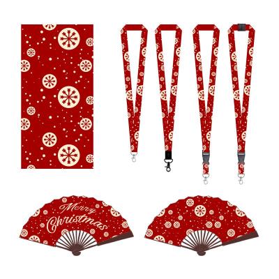 China Custom ID/Logo Holder Hand Fans Lanyard Neck Tube Scarf Wedding School/Comic Show for Christmas Lanyard for sale