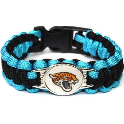 China Sports Teams Parachute Logo Rope Survival Punk Bracelet For American Sports Souvenir Wristband for sale