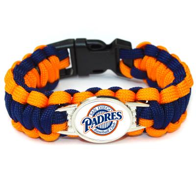 China Punk Baseball Logo Paracord Survival Bracelet for American Sports Souvenir for sale