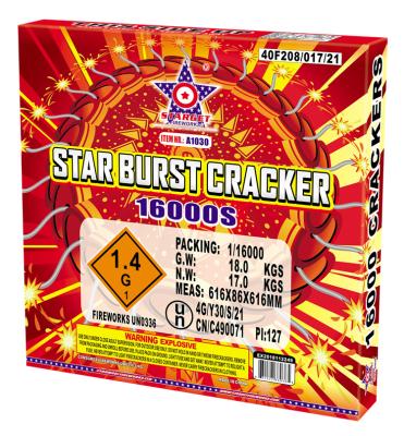 China Made In China Top Quality Big Star Burst Cookie 16000s Happy Boom Firecrackers On Sale 616*86*616mm for sale