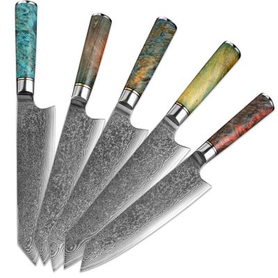 China Stocked Handmade Japanese Kiritsuke Cleaver Knives Knife Damascus Steel Chef's Kitchen Knife VG10 Home Tool for sale