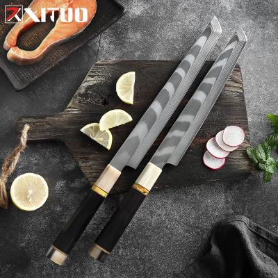 China XITUO 2Pcs AUS-10 Damascus Japan sakimaru steel viable knife set profession fish knife for sale