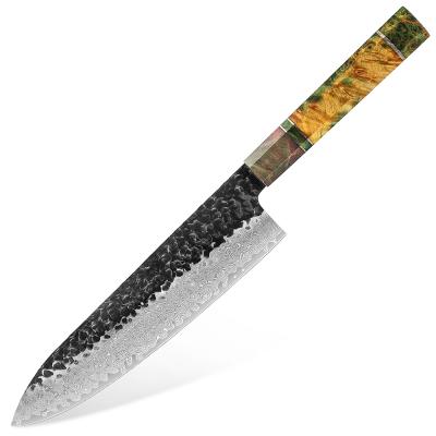 China Factory Wholesale Stocked Damascus Sashimi Knife Steel Slicing Kitchen Cooking Tools Butcher Knife Best Gift for sale