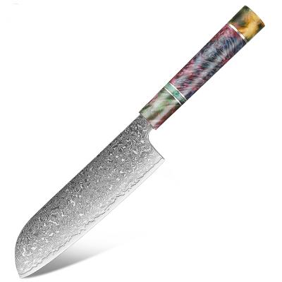 China Non-Stick Salmon Vegetable Meat Fish Cleaver Damascus Santoku Slicing Utility Chef Knife Japanese Steel Kitchen Viable Non-Stick Slicing Chef Tool New for sale