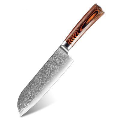 China 7 Inch Viable Chefs Knife VG10 Damascus Santoku Knife Japanese Practical Steel Salmon Sashimi Sushi Tool for sale