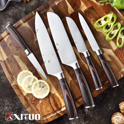 China XITUO Viable Kitchen Knife Sets Best High Carbon Santoku Knife Stainless Steel Cleaver Slicing Knife for sale