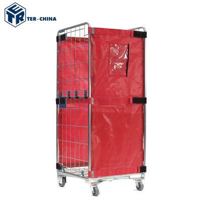 China Q235 Steel Metal Roll Cage Storage Container For Mass Retail for sale