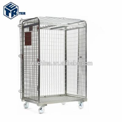 China BIG SIZE Q235 Steel CAGE CONTAINER ROLL TROLLEY MEAT FOR HANGING CARCASSES for sale