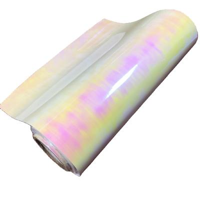 China Water Soluble Holographic Iridescent Self Adhesive Lamination Film Holographic Iridescent Plastic Sheet Bopp Adhesive Film for sale