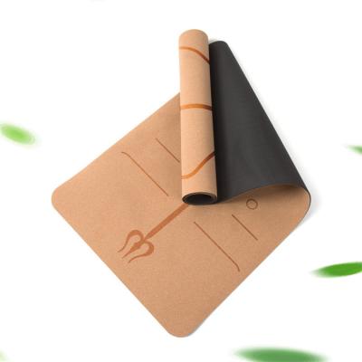 China High Quality High Elasticity Double Color Pilates Cork Yoga Mat For Outdoor And Home Gym for sale