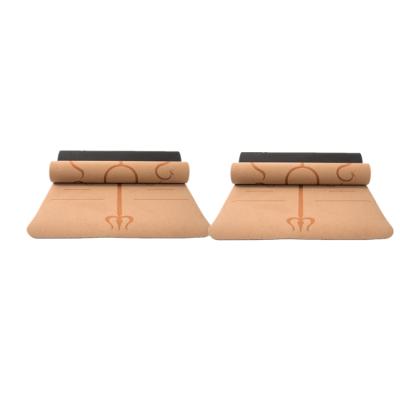 China Large Size High Elasticity Double Color Pilates Cork Yoga Mat For Outdoor And Home Gym for sale