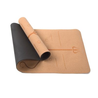 China Large Size High Elasticity Double Color Pilates Cork Yoga Mat For Outdoor And Home Gym for sale