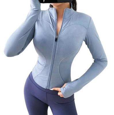 China Women's Slim Fit Breathable Thermal Sportswear Full Zipper Gently Cropped Fitness Sweatshirt Running Wholesale for sale