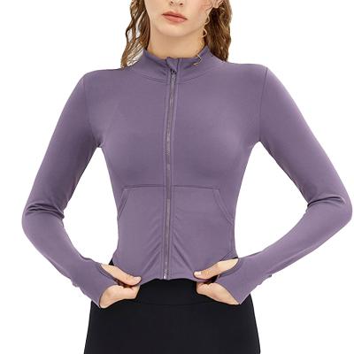 China Womens Slim Fit Training Jackets Breathable Full Soft Thermal Super Breathable Quick Dry Zipper for sale