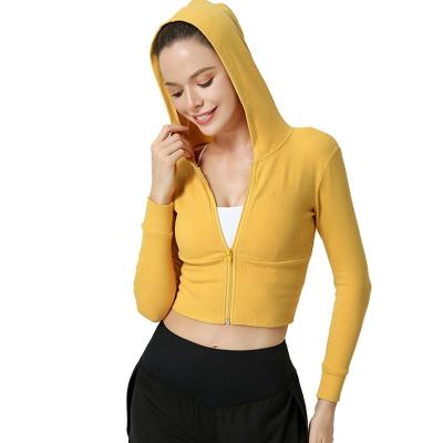 China Women Breathable Outdoor Soft Thermal Fitness Jogging Running Hooded Slim Sweatshirt for sale