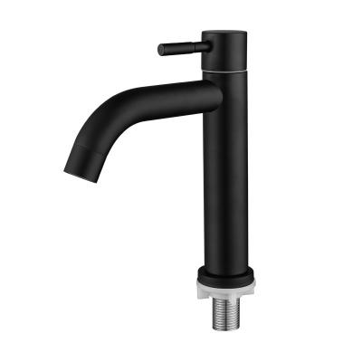 China Other Popular 304 Stainless Steel Black color Single Cold water Basin Tap Short for sale