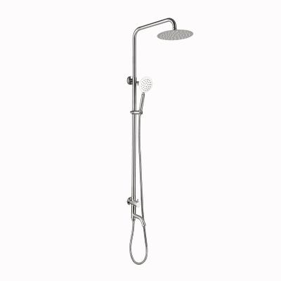 China Metered Faucets Hot Sale 304 Stainless Steel Wall Mounted Bathroom Shower Set Single Cold Three Function for sale