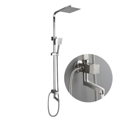 China Without Slide Bar 304 Stainless Steel Wall Mounted Bathroom  Shower Set Single Cold Three Function for Southeast Asia for sale