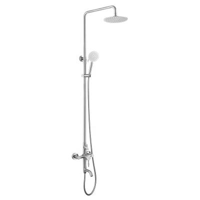 China With Slide Bar Factory direct Supply  cross 304 Stainless Steel Wall Mounted Bathroom hot and cold Shower Set Mixer for sale