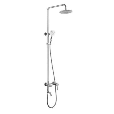 China With Slide Bar Hot sale Classic 304 Stainless Steel Wall Mounted Bathroom  Shower Set Mixer Hot and Cold for Asia and Africa for sale