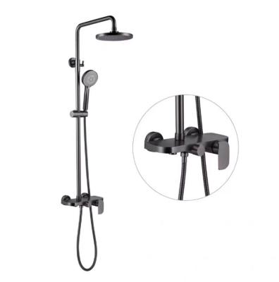 China With Slide Bar High Quality 304 Stainless Steel Gun-Gray Bathroom shower set Mixer Hot and Cold with Bidet Mixer for sale