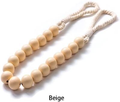 China Sustainable Natural Wooden Beaded Curtain Tieback Loop Cuts Backing Rope Rope for sale