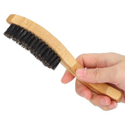 China Wholesale Hot Sustainable Portable Wooden Handle Boar Hair Beard Brush Men Grooming Beard Brush for sale