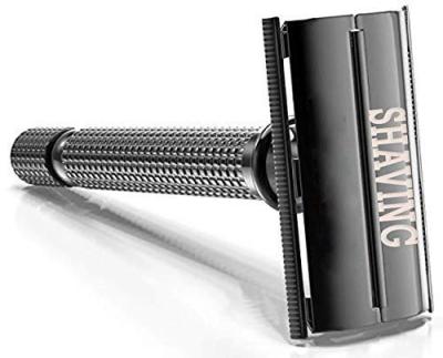 China Private label barber twin blade professional stainless steel black blade safty face razor for sale