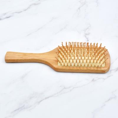 China High Quality Natural Anti-static Meridians Scalp Massage Hair Paddle Airbag Wooden Brush for sale