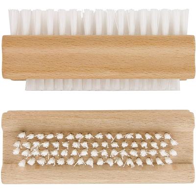 China Sustainable Wholesale Double Sided Nail Brush Cleaning Wood Brush Cleaner for sale