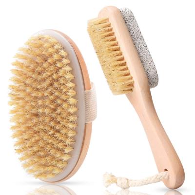 China All Natural Cellulite Exfoliating Peel Dry Bath Shower Body Scrubber Brush 2 Sided Pumice Foot Files Set for sale