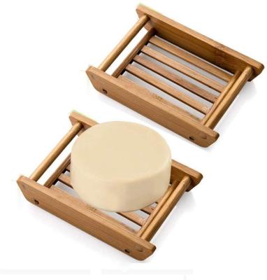 China Handmade Shower Sustainable Natural Bathroom Bath Soap Dish Bamboo Wooden Soap Box for sale