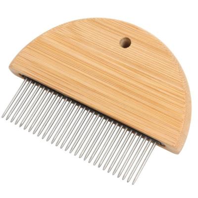 China Viable Hot Selling Double Sided Pet Flea Comb Competitive Price Cat And Dog Half Round Head Stainless Steel Brush Pet Massage Comb for sale