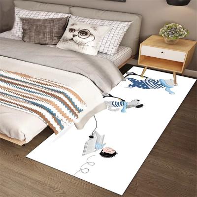 China Factory Price Washable Soft Indoor Modern Area Mats Hot Selling Custom Bedside Floor Mats Fluffy Blanket for sale