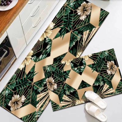 China Hot Selling Customized Polyester Washable Non Slip Carpet Super Waterproof Absorbs Kitchen Mat for sale