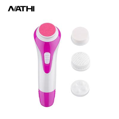 China DEEP CLEANING Sweep Face Wash Cleansing Massager Useful 4 Facials in 1 Rotary Brush Electric Facial Cleansing Brush for sale