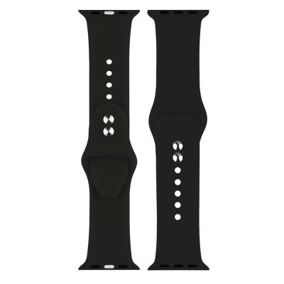 China Watch Strap Parts Shape Silicone Watch Band Black Silicone Watch Bands For Apple Watch 38mm 42mm Silicone Watch Band for sale