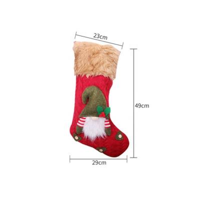 China Hot Selling Felt Christmas Decoration Low Price Red Color Christmas Sock Gift Set for sale