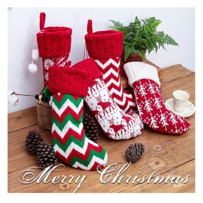 China Snowflake Christmas Decoration High Quality Unisex Gift Knitted Single Sock For Gift for sale