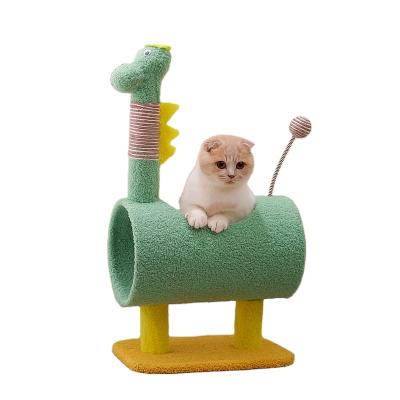 China Hot Sale Viable Claw Dinosaur Cat Tunnel Sisal Cat Climbing Practical Grinding Sisal Frame Small Cat Climbing Frame for sale